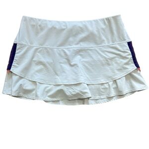 Lucky In Love Women Large White Side Toggle Lined‎ Tennis Golf Skirt